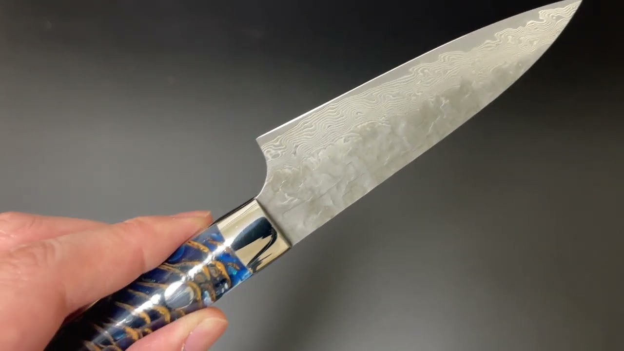 ★大珍品！★『佐治武士』作の灰皿、未使用品!! 佐治武士 Takeshi Saji ペティナイフ90mm VG10鋼 十字槌目黒仕上