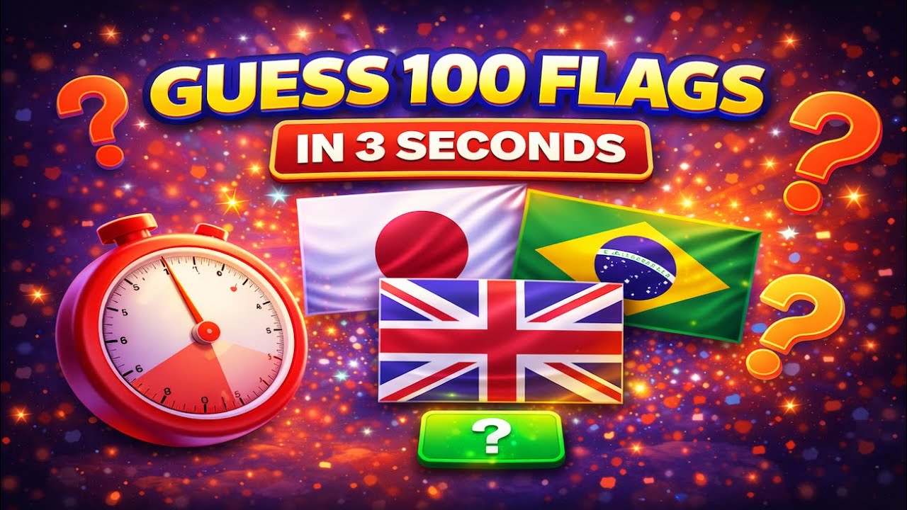 Guess 100 Flags in 3 Seconds 🚩 | Guess the Country by the Flag | 100 Flags Quiz