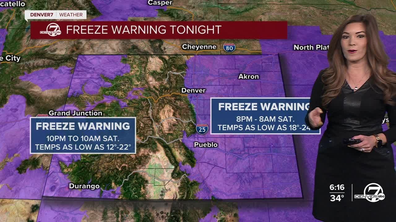 Freeze Warning in Denver metro, plains overnight; sunny skies this ...