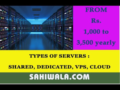 Types of Servers, Shared Hosting Servers, Dedicated Hosting Servers, VPS Servers and Cloud Servers