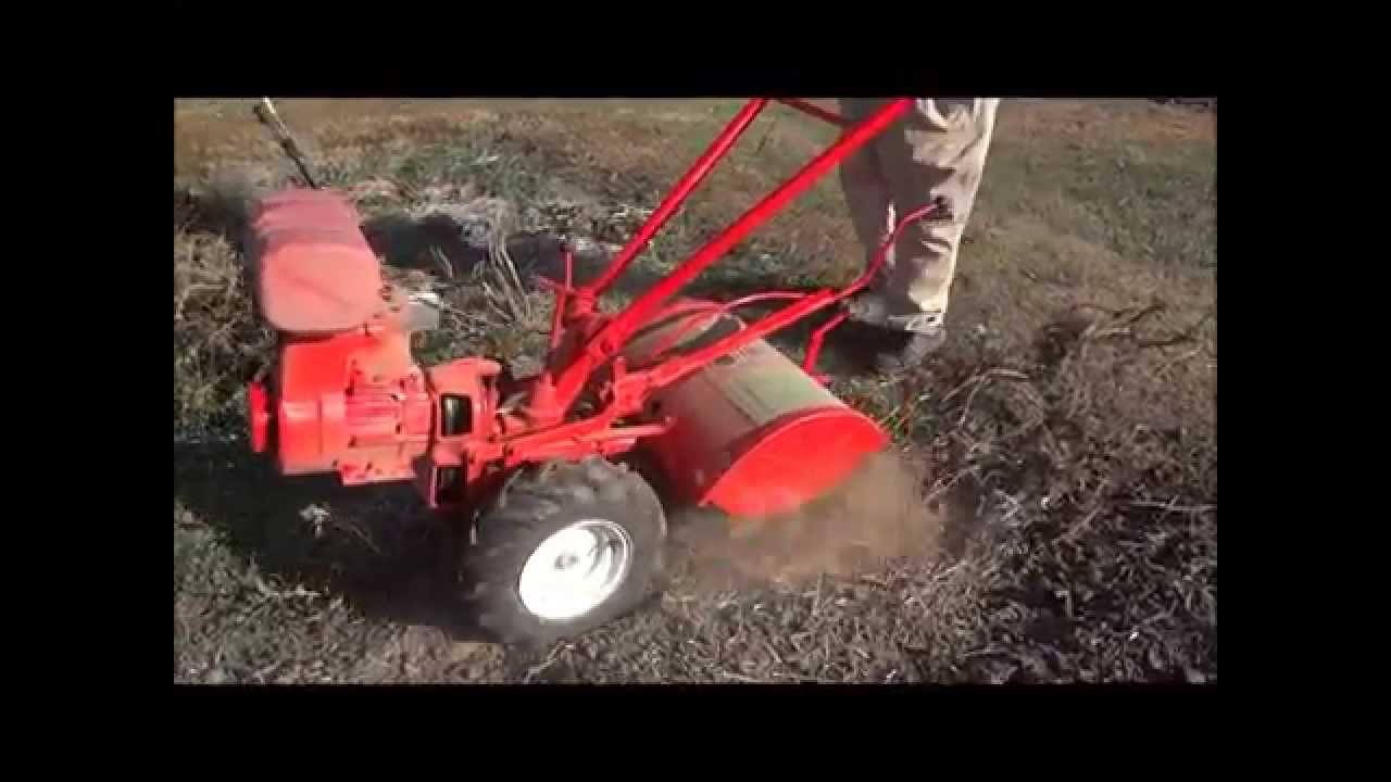 Tilling a Garden with Two Vintage Troy-Bilt Horse Tillers - YouTube