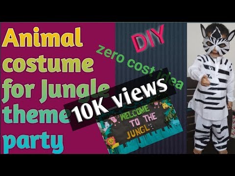 Animal costume DIY /zebra costume for jungle theme party/ animal costumes for kids in zero budget