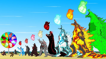 Godzilla & KONG, PYTHON, SHARK, BLOOP: Monster Heart Size Comparison | Godzilla & KONG Cartoon