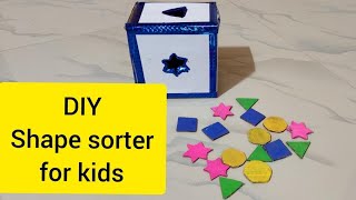 DIY Shape sorter for kids | Learn shapes and Learn colours | Best out of waste | Learning with fun