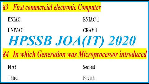 HPSSB JOA(IT) 2020 Computer MCQ Part 13 || HPSSB JOA (IT) 2020