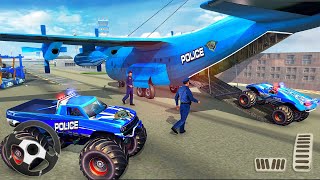 Camión Monstruo de la Policía - Avión Transportador (Police Car Transporter Simulator) Juego Android screenshot 1