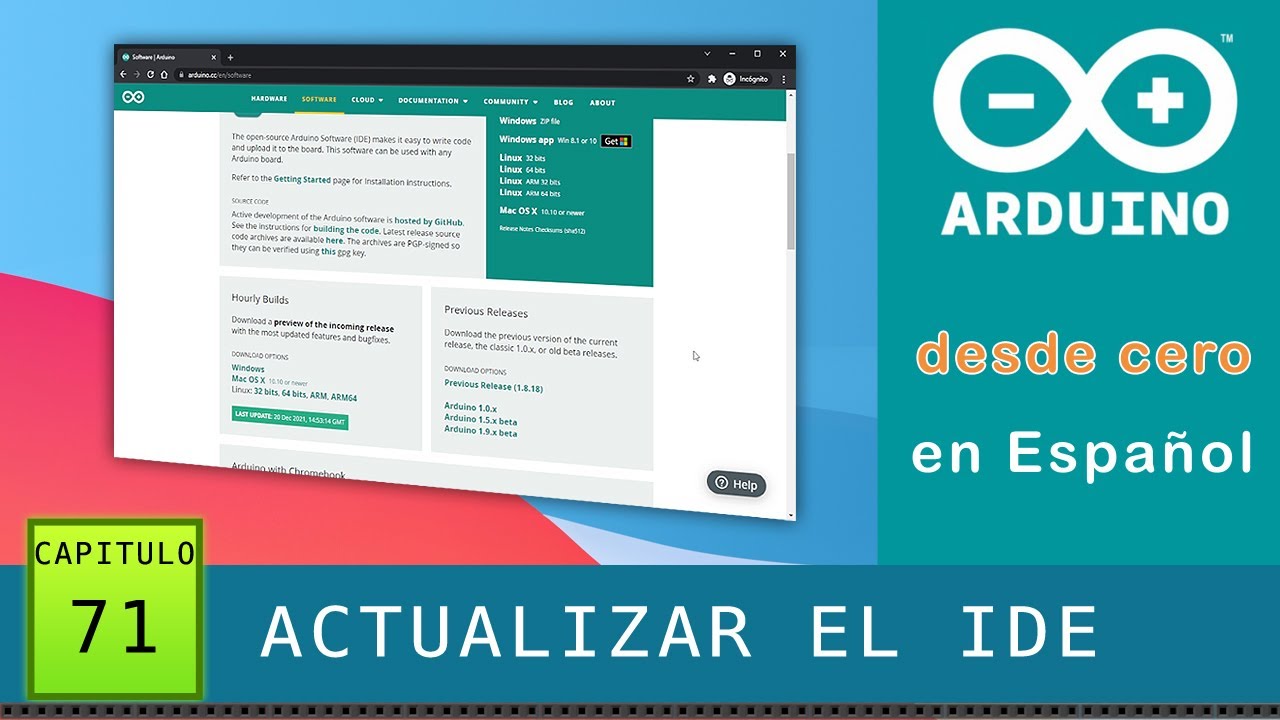 eterno Paloma Estado Arduino desde cero en Español - Capítulo 71 - Actualizar el IDE a la última  versión estable (2022) - YouTube