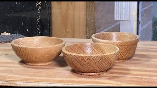 Richard Raffan turns firewood into small bowls.
