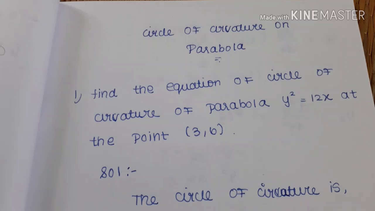 12 M1 Circle of curvature example problem in Tamil YouTube