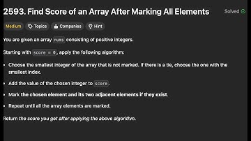 Leetcode 2593. Find Score of an Array After Marking All Elements