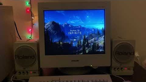 Halo Infinite with original Xbox startup video on a CRT