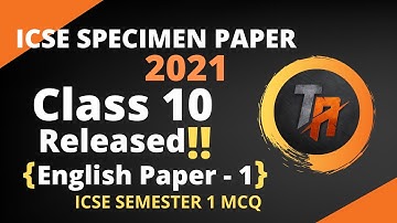 ICSE 10 | Specimen paper of English language { paper 1 } | MCQ solved