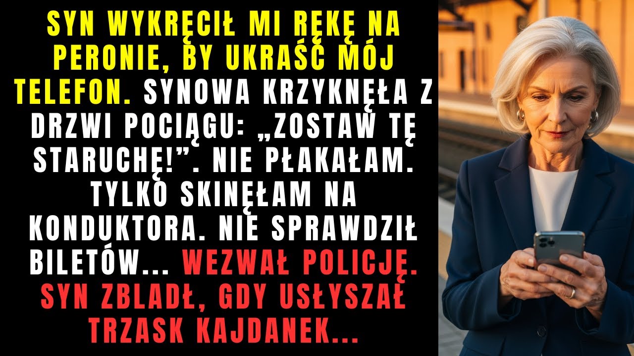 „Zostaw ją, jest za wolna” – syn mnie popchnął, ale zbladł, gdy zobaczył mój telefon