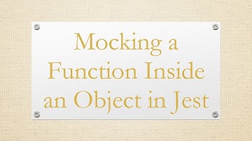 Mocking a Function Inside an Object in Jest