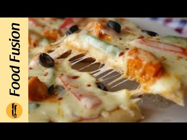 Tawa Chicken Tikka Pizza Without Yeast  Recipe by Food Fusion (Ramzan Special Recipe)