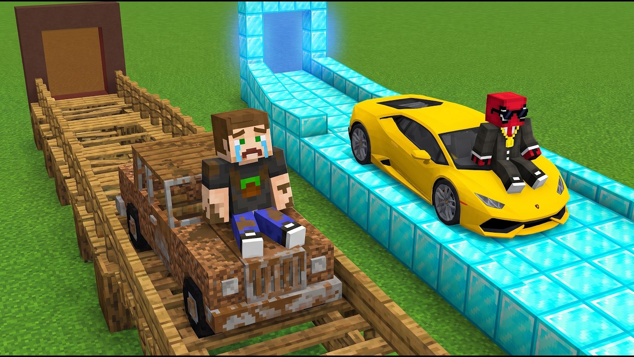 ZENGİN vs FAKİR: Araba Tünel Gelişimi (Minecraft)