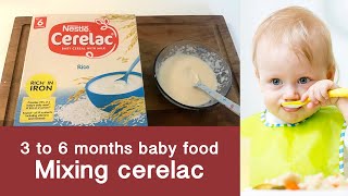 Baby food | 3 to 6 months | Mixing cerelac | Recipe