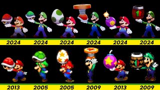 NEW vs OLD Mario and Luigi Bros. Attacks in games play comparison