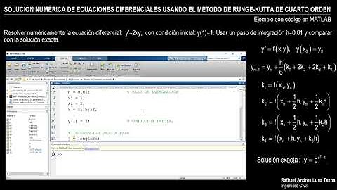 Solución de EDO usando el metodo de Runge-Kutta de orden 4 (Matlab)