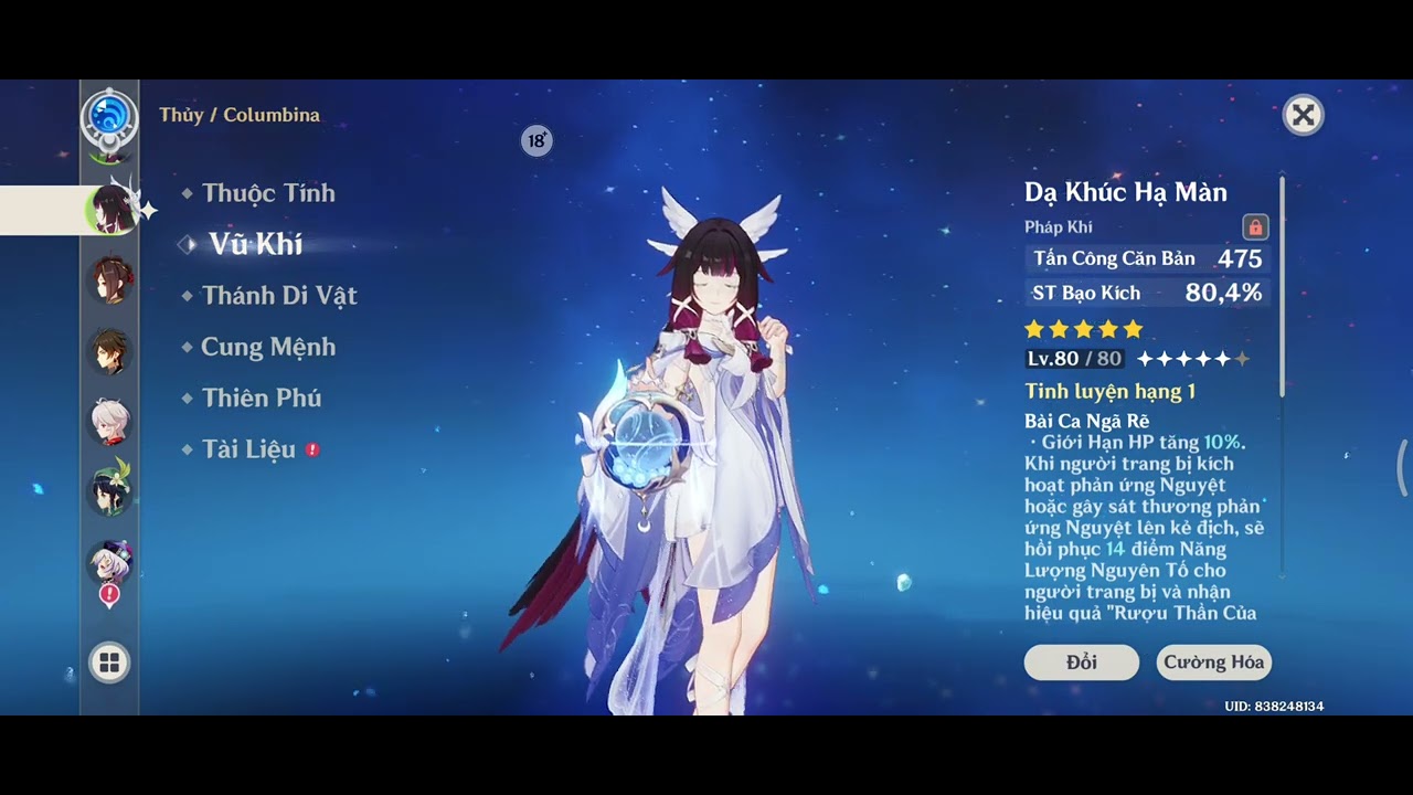 Chia sẻ vị trí roll Columbina banner 6.3 Genshin impact