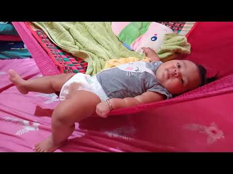 ក្មេងតូចទើបតែបានជាង៦ខែចេះយោលអង្រឹង😘