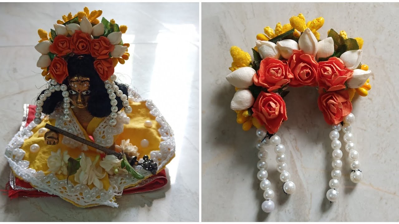 Make New Style #Mukut #Chandrika For #Laddu #Gopal | #CraftLas