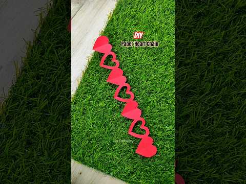 DIY Paper Chain Craft / Paper Heart Chain#papercraft #chain #paperchain #diy #heart #craft #origami