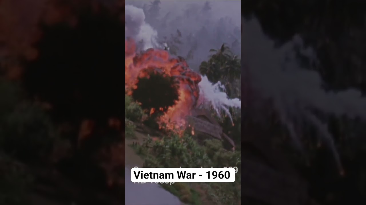 Vietnam War Airstrike Napalm and White Phosphorus Low Aerial