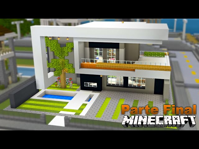 Minecraft: CASA MODERNA con piscina fácil Tutorial #4✓
