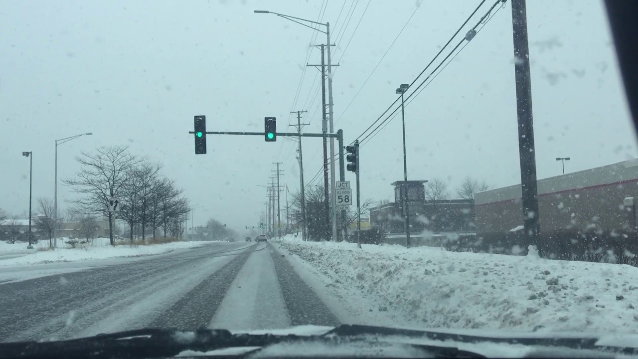 Driving in snow on Algonquin Rd, Schaumburg, Illinois. YouTube