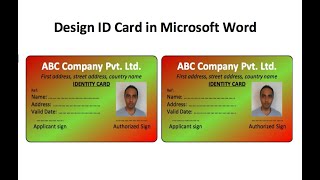 ID Card Design in Microsoft Word