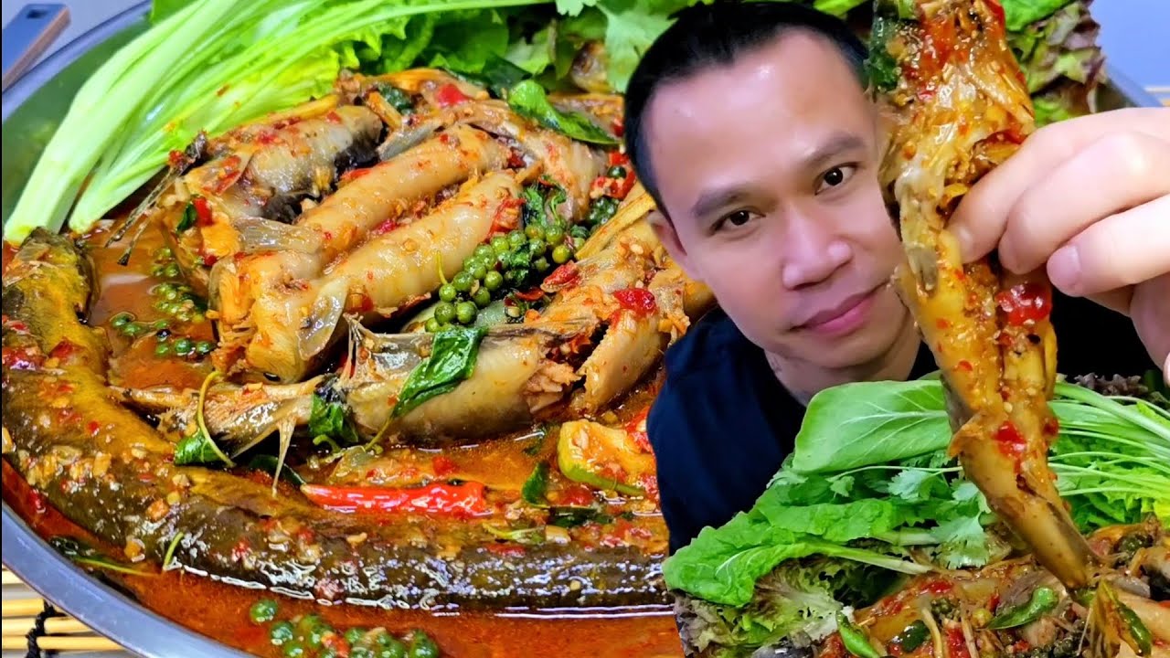 ปลาไหล ปลาดุก ผัดเผ็ดสองสหาย รสจัดๆเครื่องสมุนไพรหอมๆแซ่บๆ