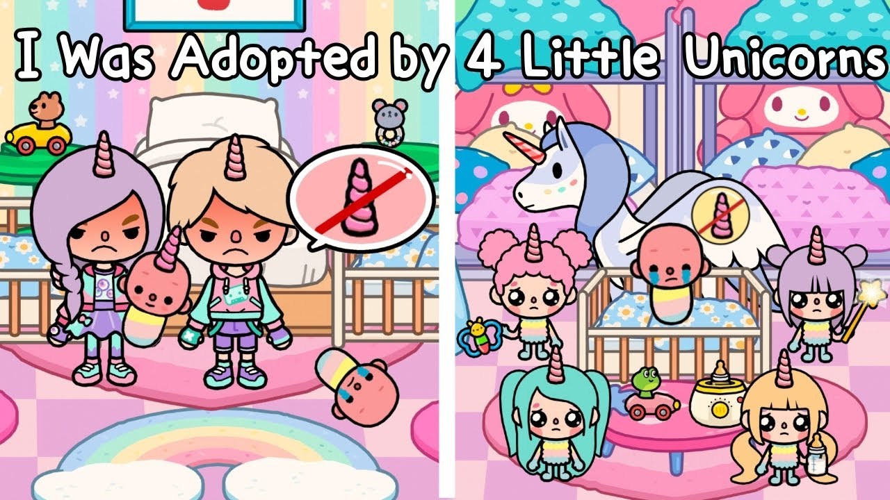 I was adopted by 4 little unicorns🦄🍼👀Toca’s life story |  Toca Boca |  Toca Story |  Toca Life World