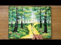 Walking in Forest / Acrylic Painting Technique #444