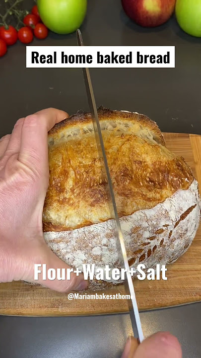 Real home baked bread -sound on for crunch of the flaky crust #shorts #sourdough #shortsfeed