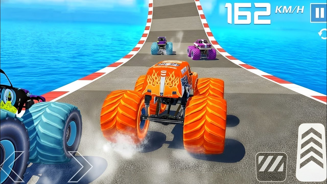 Monster Truck ki Sabse Unchi Jump! 😱 Mega Ramp Gadi Game | Monster truck racing games for android 