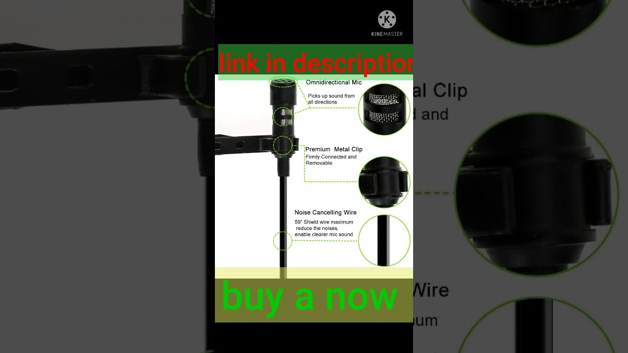 SUNMI Dynamic Lapel Collar Mic Voice Recording Lavalier Microphone for Singing YouTube, Black