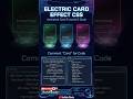 Electric Card Animation Effect Using HTML CSS JavaScript | Moving UI#techshorts #webdesign #viral
