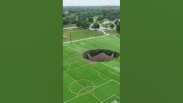 Soccer field SWALLOWED by sinkhole 😲