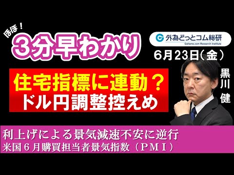 ドル円調整控えめ　住宅指標に連動？－米国６月購買担当者景気指数（ＰＭＩ）