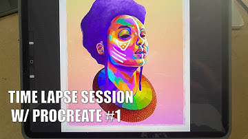 Procreate Time-lapse abstract portrait Art Session #1 with my iPad Pro