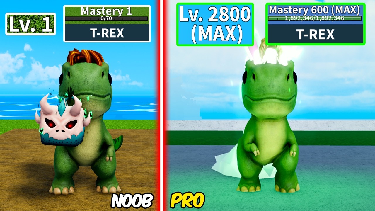 Level 1 to Max Level as Dino using only T-rex Items | Unlocked Fully Mink Race V4