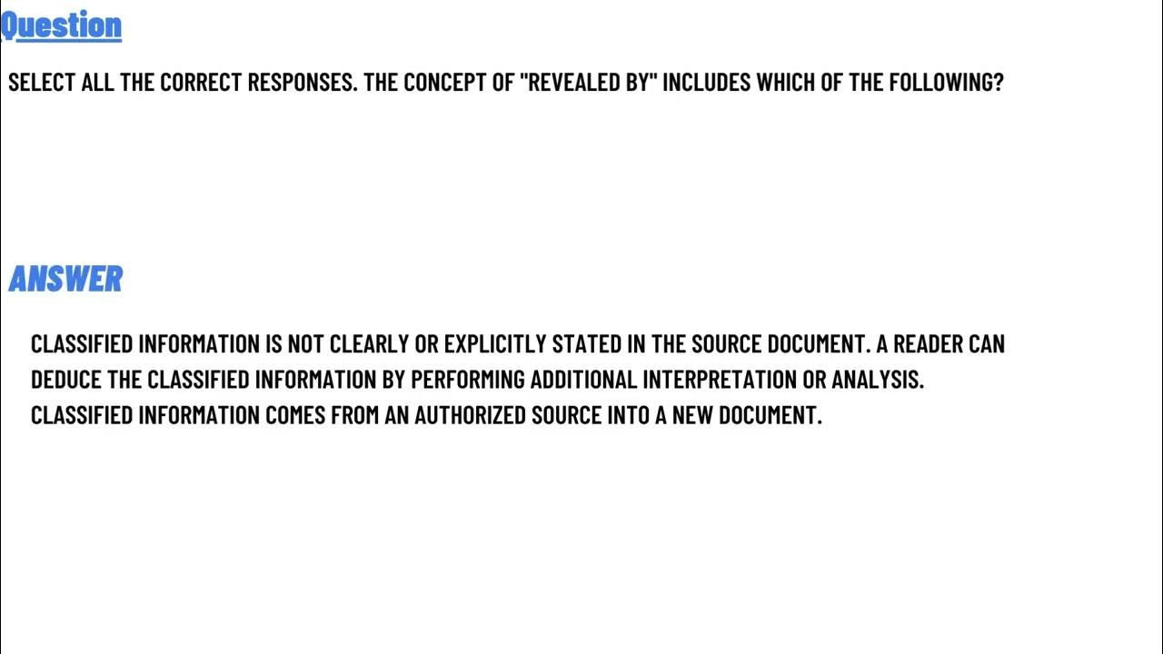 Select all the correct responses the concept of revealed by includes