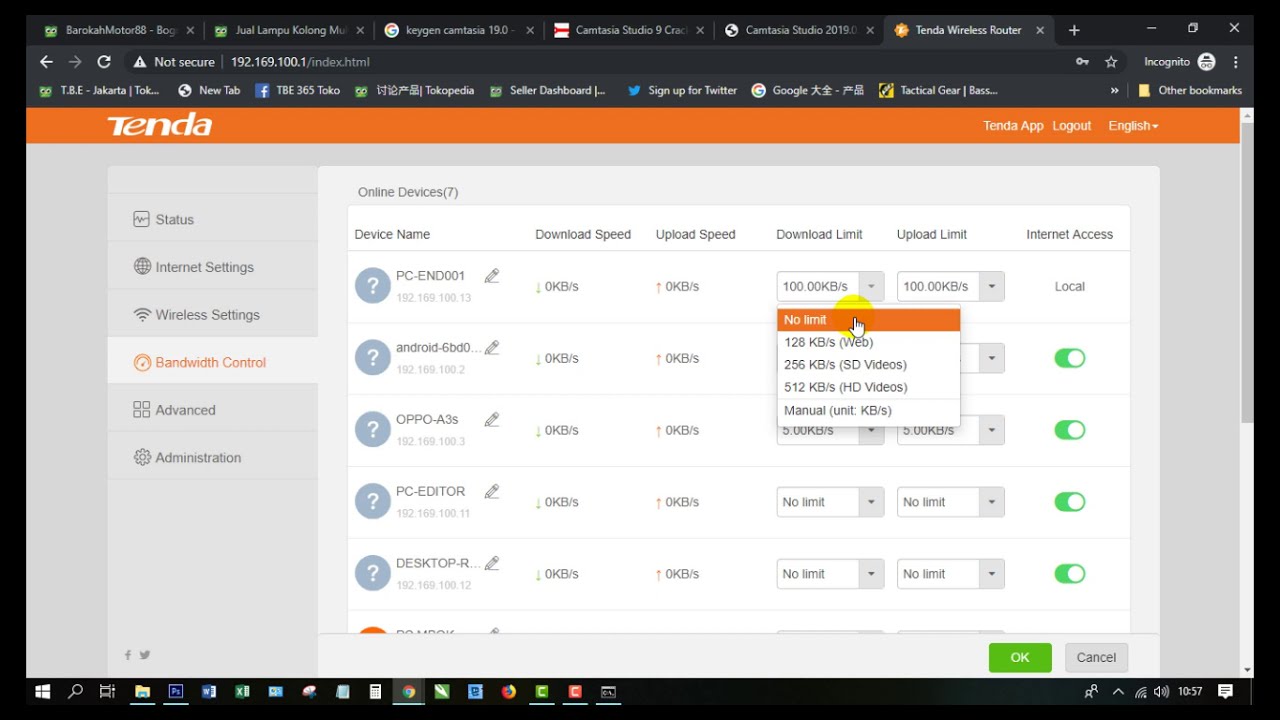 TUTORIAL Setting Bandwith Di Router Tenda Seri F9 YouTube
