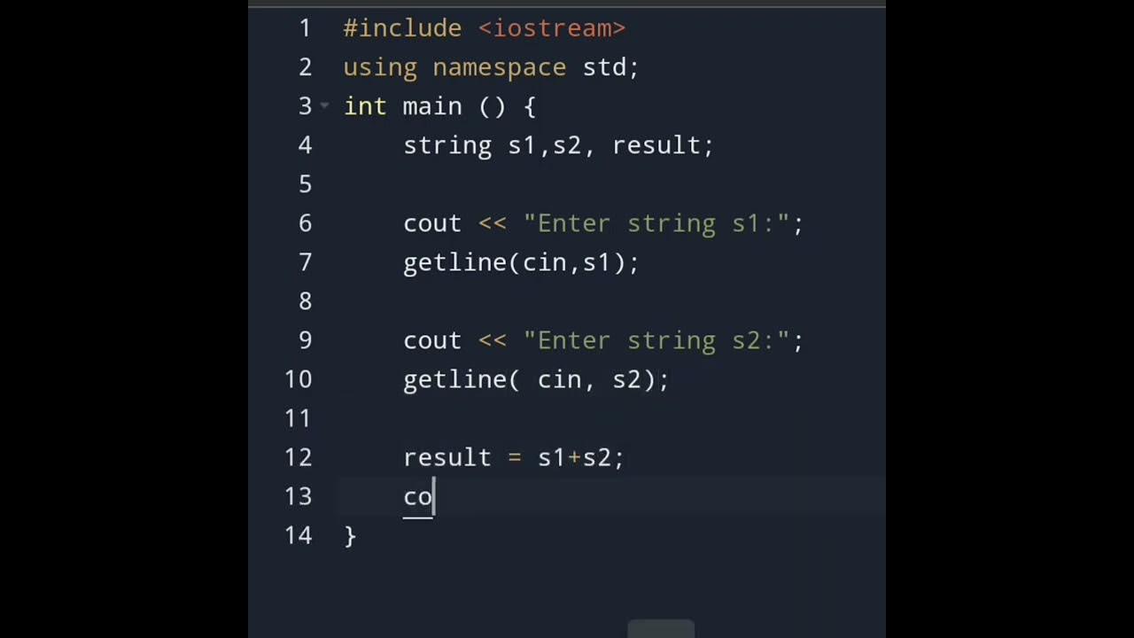 C++ Program to Concatenate Two Strings ⚡ #education #programming # ...