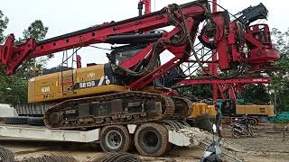 mobilisasi sany SR155 with lowboy