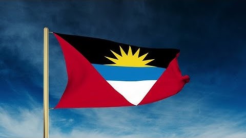 Antigua And Barbuda Flag Slider Style. Waving In The Win With Cloud Background A Stock Animation