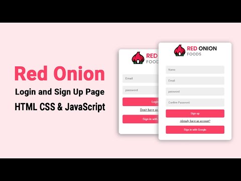 Red Onion Login page using HTML CSS & JavaScript |  রেড অনিয়ন লগিন পেজ ডিজাইন।