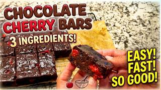 Easy 3 Ingredient Chocolate Cherry Cake Bars