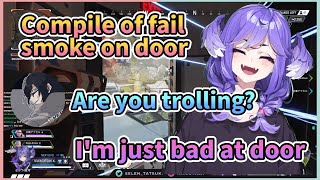 Compilation of Selen failing to smoke the door with bangalore【Nijisanji | Holostar】